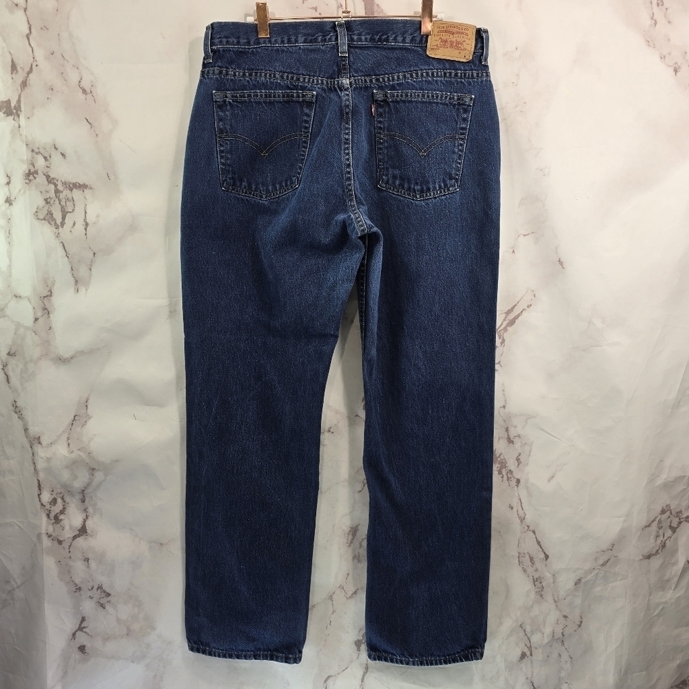Vintage Levis Jeans Women 14 35 X 30 505 Straight Leg High Rise Denim Dark Wash